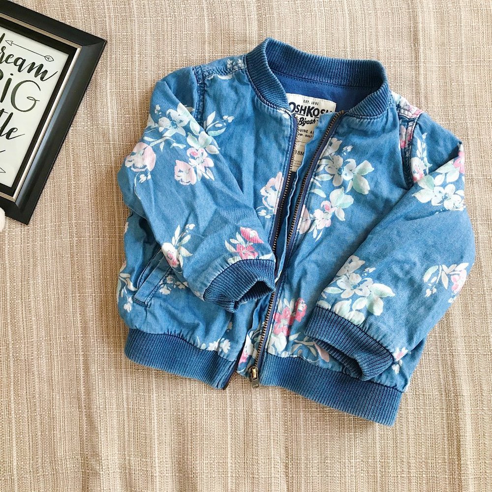 OshKosh Floral Jacket For Baby Girl | 18 M